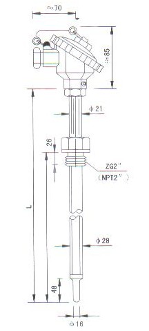 煙道、風道熱(re)電偶（熱電阻）産品結構圖(tu)