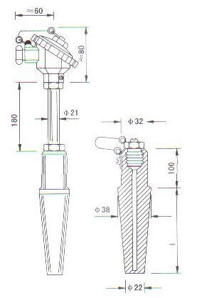 高溫高(gao)壓熱電偶（熱電(dian)阻）産品結構圖