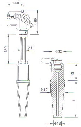 中溫(wen)中壓熱電偶（熱電阻(zu)）産(chan)品結構圖(tu)