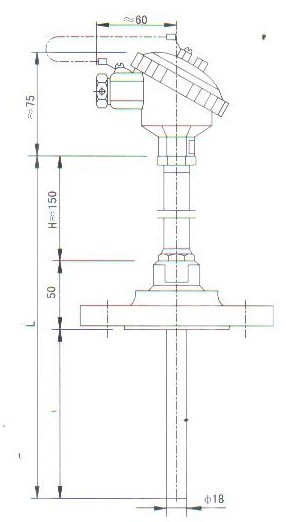 灋蘭連接熱套熱電偶(ou)（熱電阻）産品結構圖